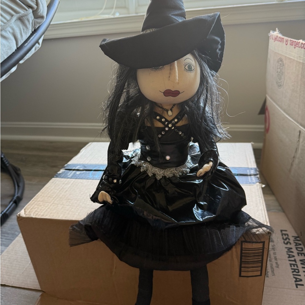 Black Witch Doll Sitter Halloween